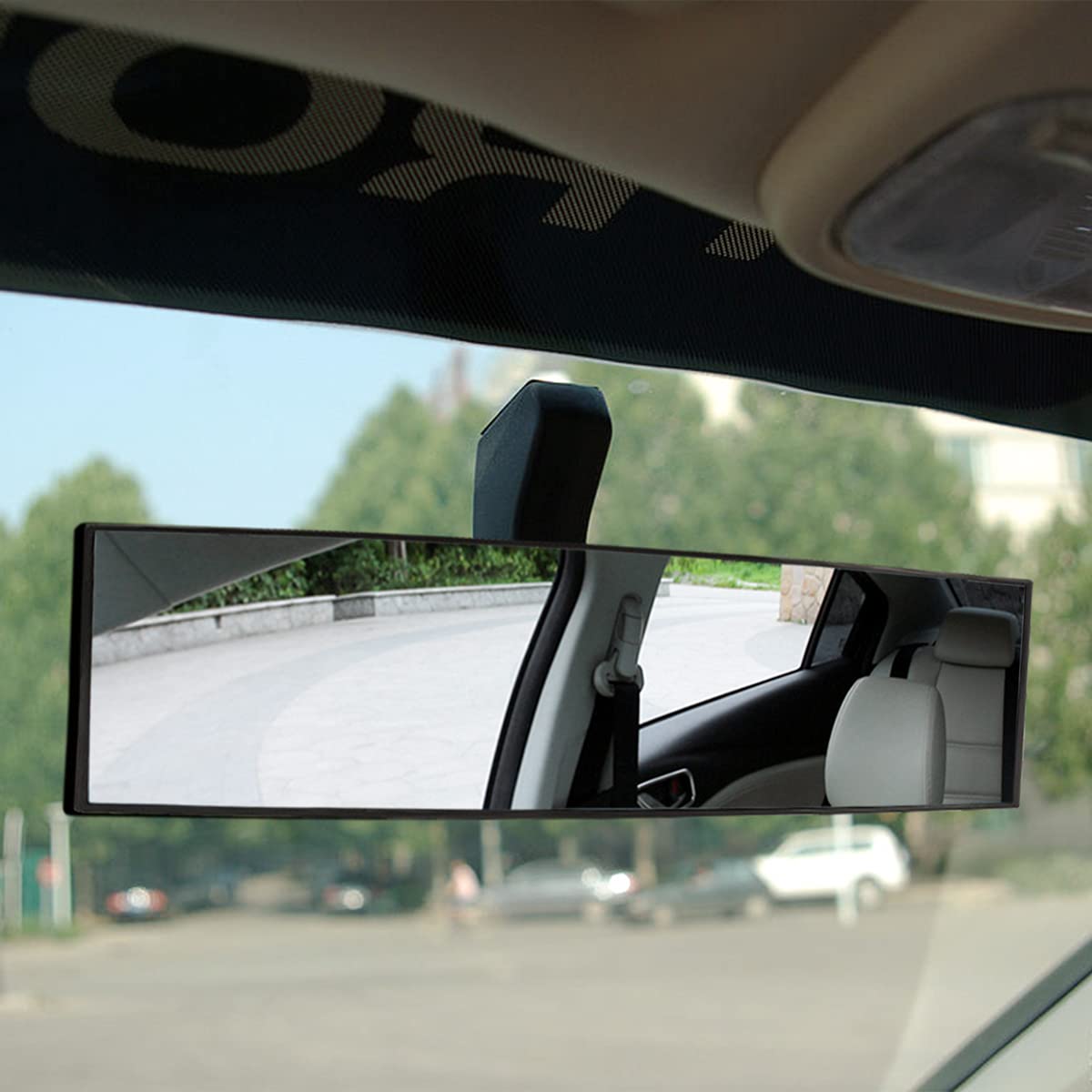 Happypawsie 12" Panoramic HD Clip-on Rearview Mirror