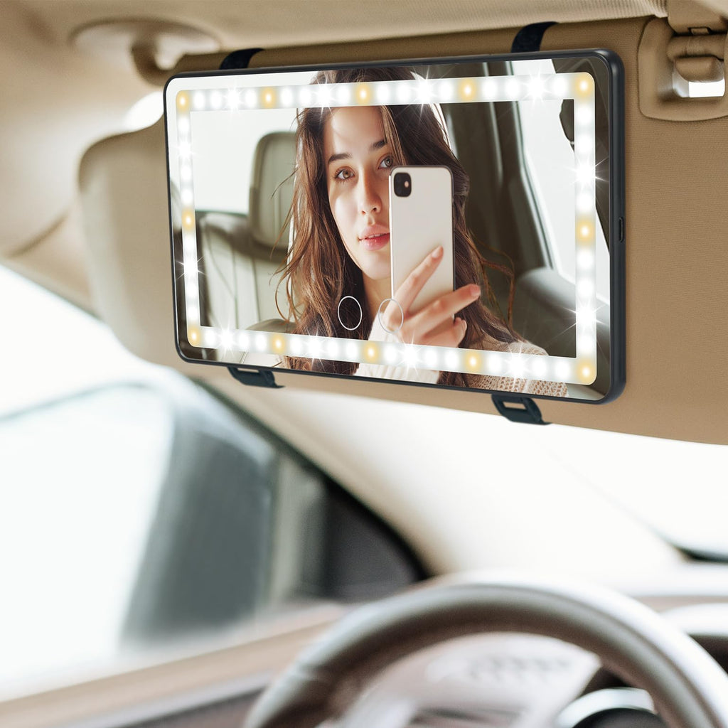 Happypawsie Rechargeable Car Sun Visor Makeup Mirror