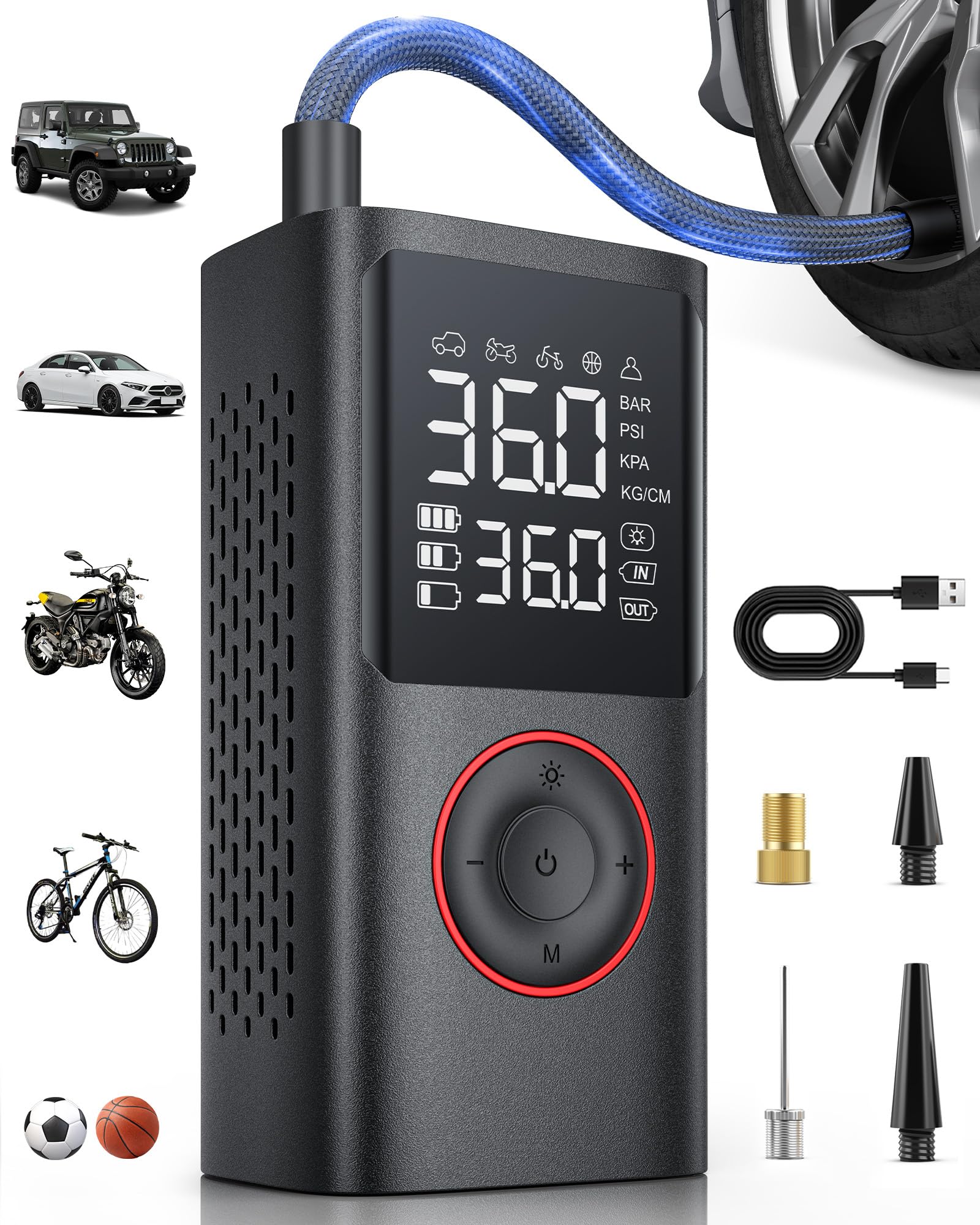 Happypawsie 150 PSI Cordless Portable Air Compressor